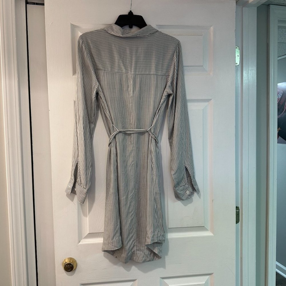Grey and White Striped Dress - Picture 2 of 2